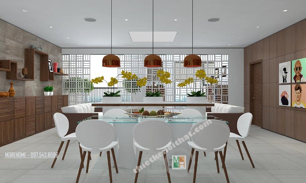Thiết kế nội thất khu vực ăn uống chung cư VINHOME Nguyễn Chí Thanh